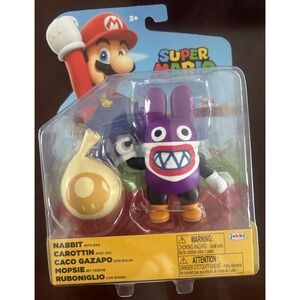 2026 Jakks World of Nintendo Super Mario NABBIT 4" Action Figure NIB RARE